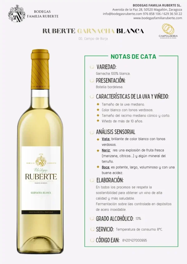 RUBERTE GARNACHA BLANCA 2022 - Imagen 2