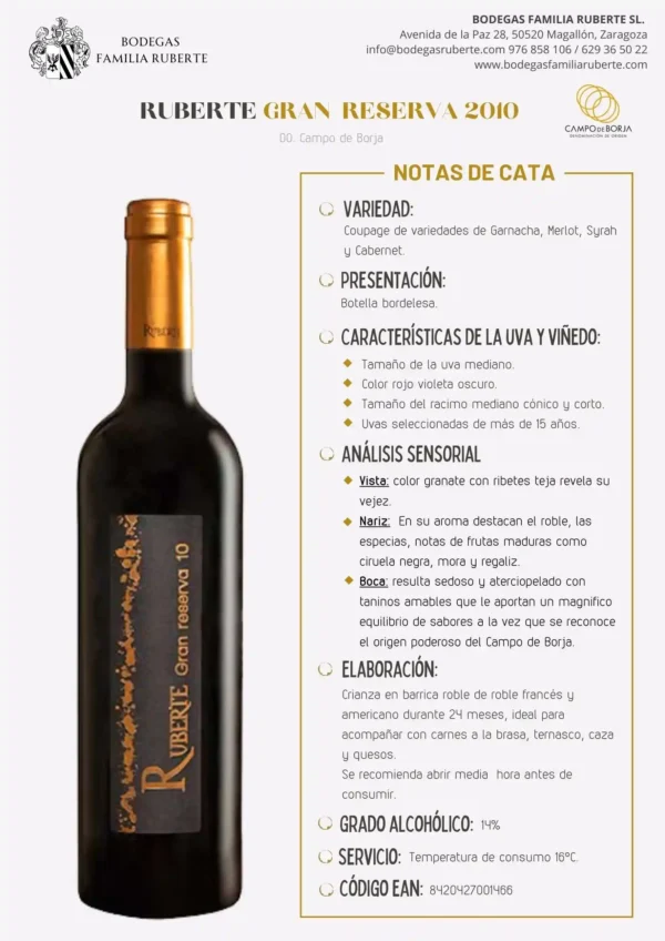 RUBERTE GRAN RESERVA 2010 - Imagen 2