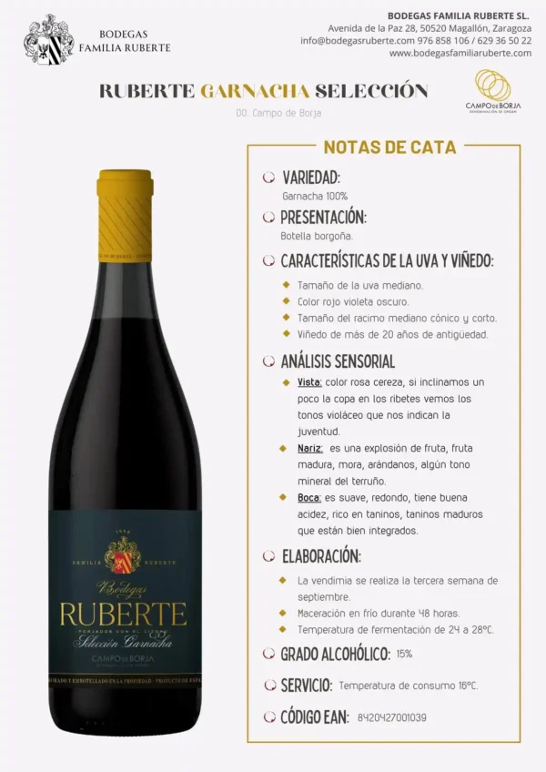 RUBERTE SELECCIÓN GARNACHA FAMILIA 2021 - Imagen 2